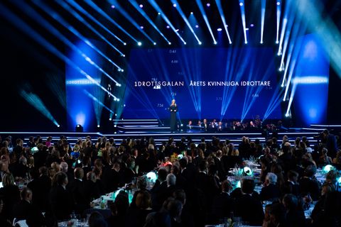Matilda Söderlund håller tal på Idrottsgalan
